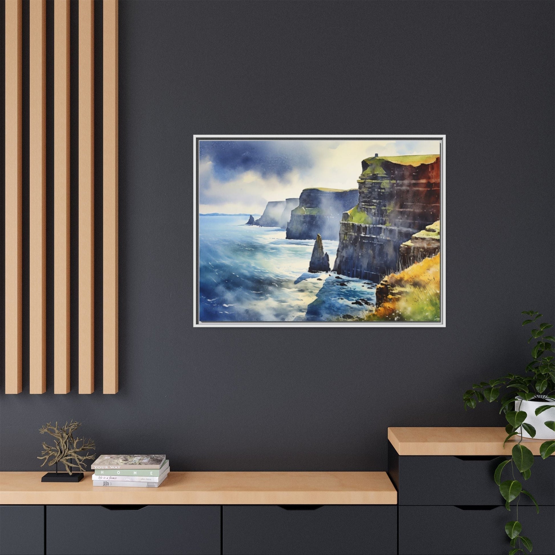 Watercolour of Cliffs of Moher – Beautiful Coastal Landscape Canvas Print