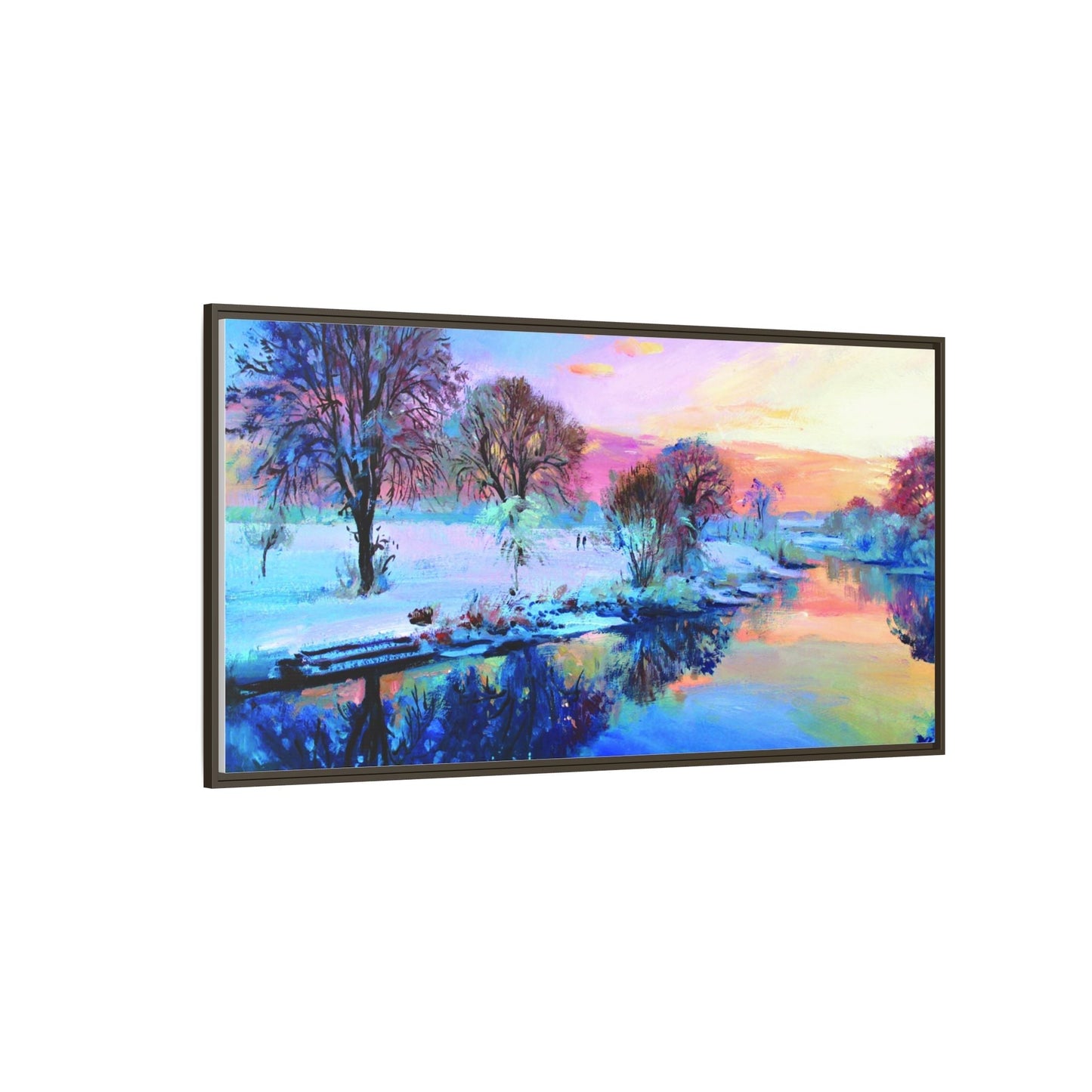 Winter Trees framed art – Premium pinewood frame with a cotton-polyester canvas print, featuring a protective coating for lasting beauty and timeless décor.