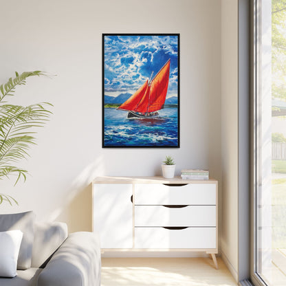 Single Galway Hooker – Premium Pinewood Art Frame for Timeless Décor