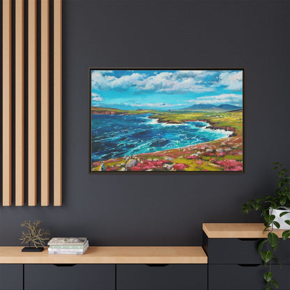 Dingle Peninsula wall art featuring a scenic view of Ireland's rugged coastline, printed on high-quality canvas with a premium frame.