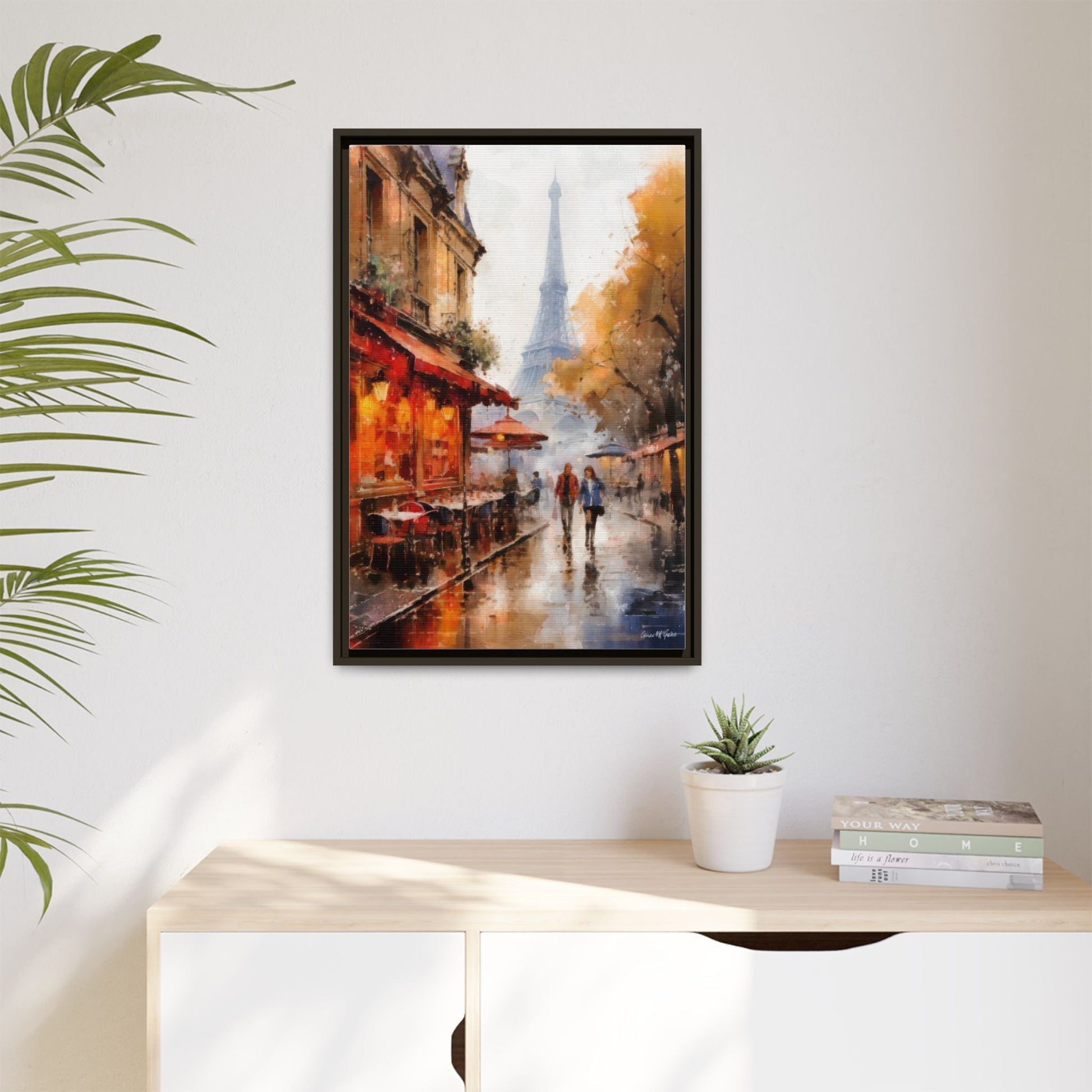 Eiffel Tower wall art featuring the iconic Paris landmark, printed on high-quality canvas to bring timeless beauty and elegance to your home décor.