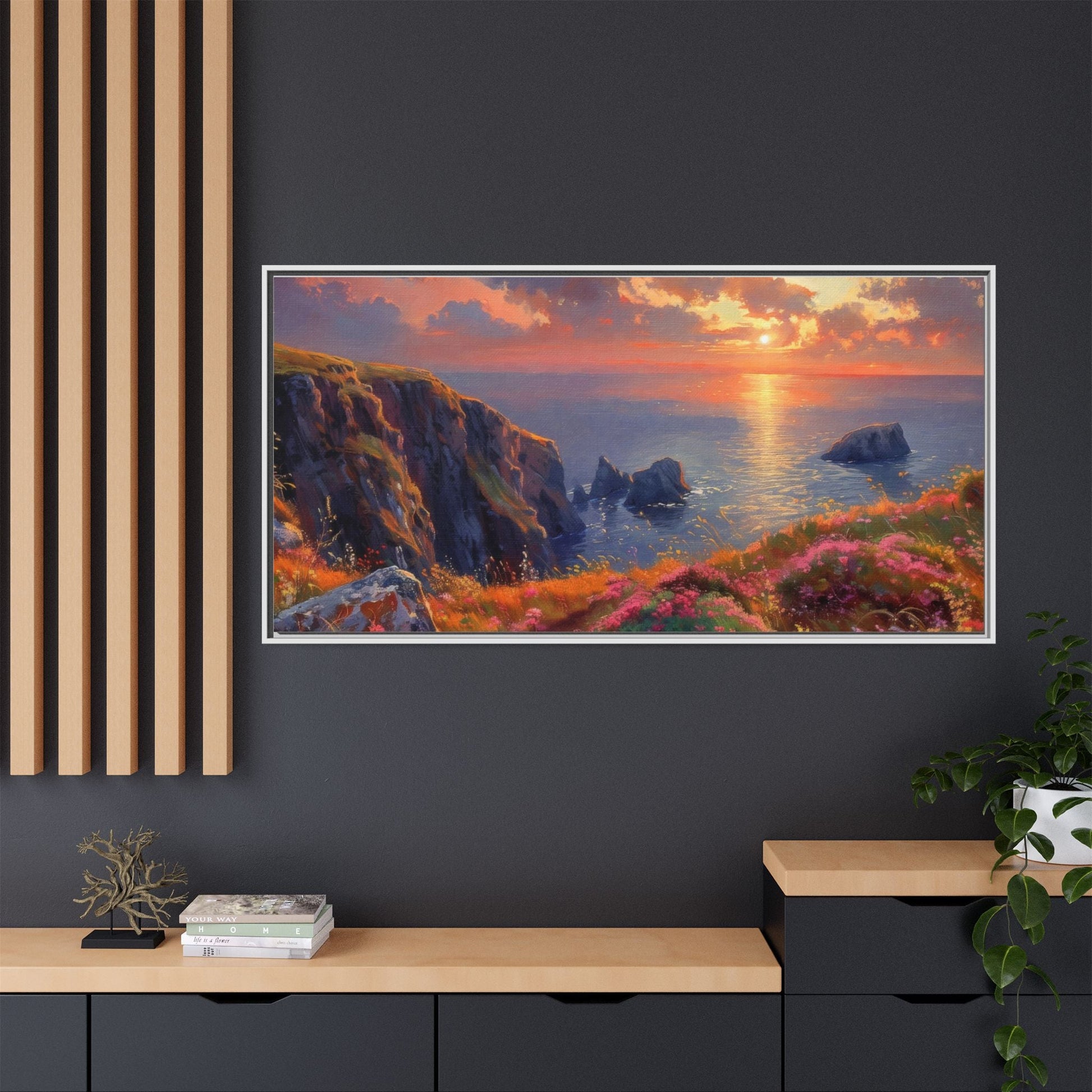 End of The Day wall art featuring a serene sunset landscape, printed on high-quality canvas to bring peaceful beauty and warmth to your home décor.