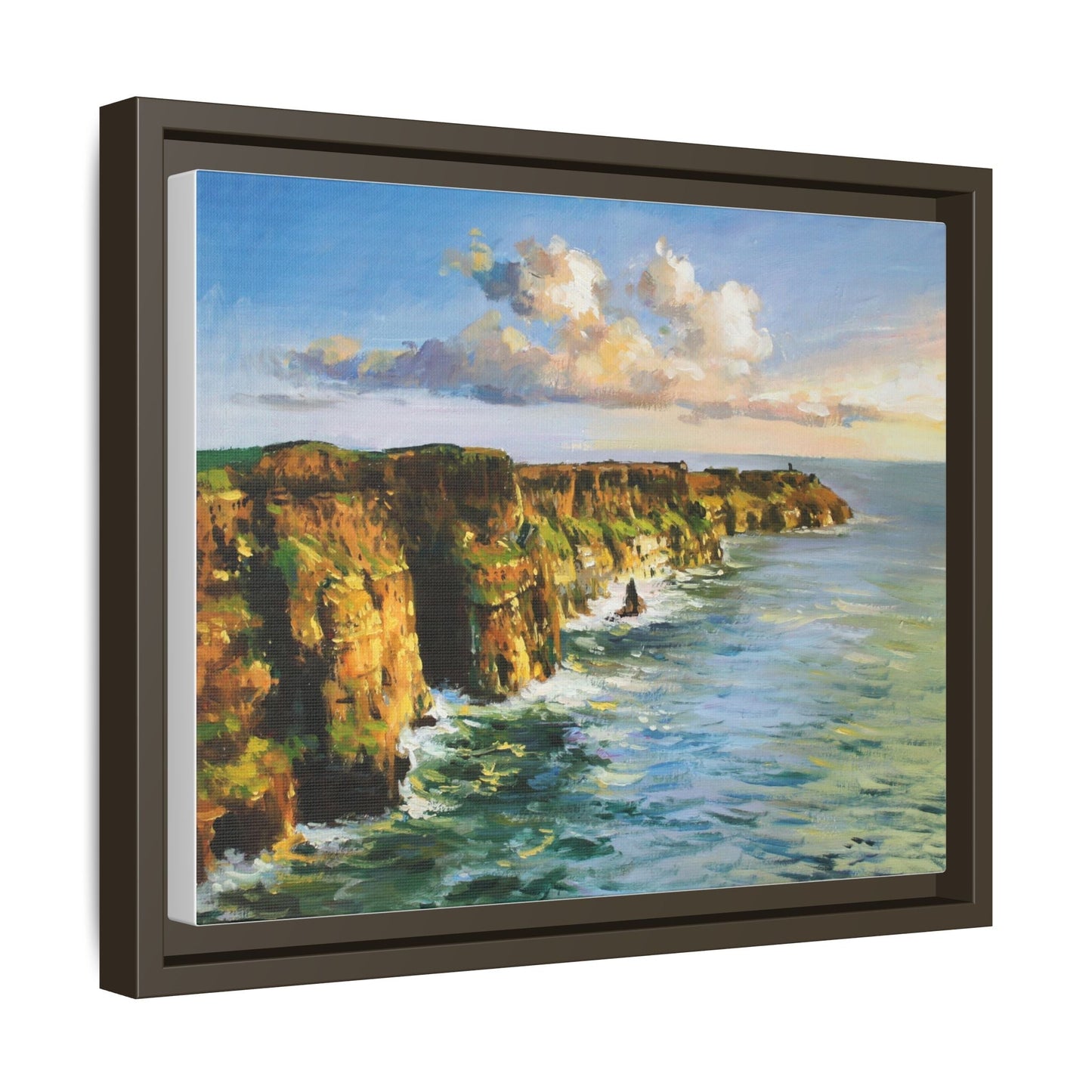 Cliffs of Moher wall art showcasing the dramatic Irish coastline, printed on high-quality canvas to bring natural beauty into your home décor.