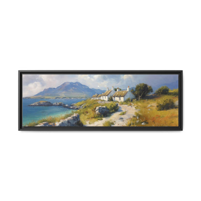 Blustery Day wall art featuring a dramatic wind-swept landscape in a pinewood frame.