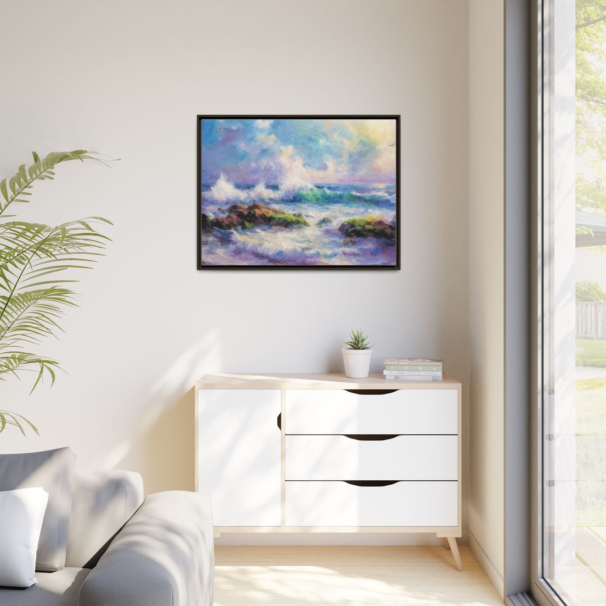 Achill Shoreline wcol wall art showcasing the stunning Irish coastal landscape, printed on high-quality canvas for a timeless and serene addition to your home décor.