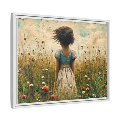 Young Girl In Flowers Wall Art - Graceful Portrait of Girl Surrounded by Flowers for Home Décor