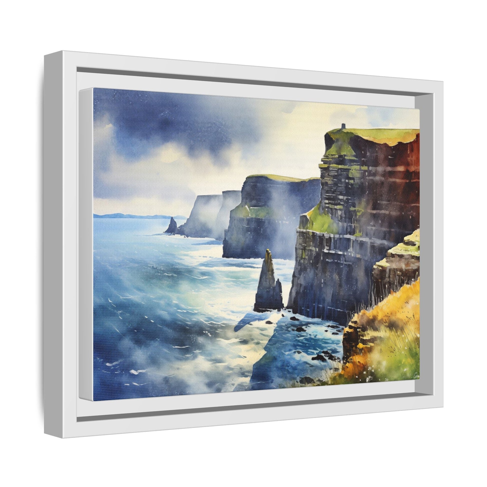 Watercolour of Cliffs of Moher – Beautiful Coastal Landscape Canvas Print