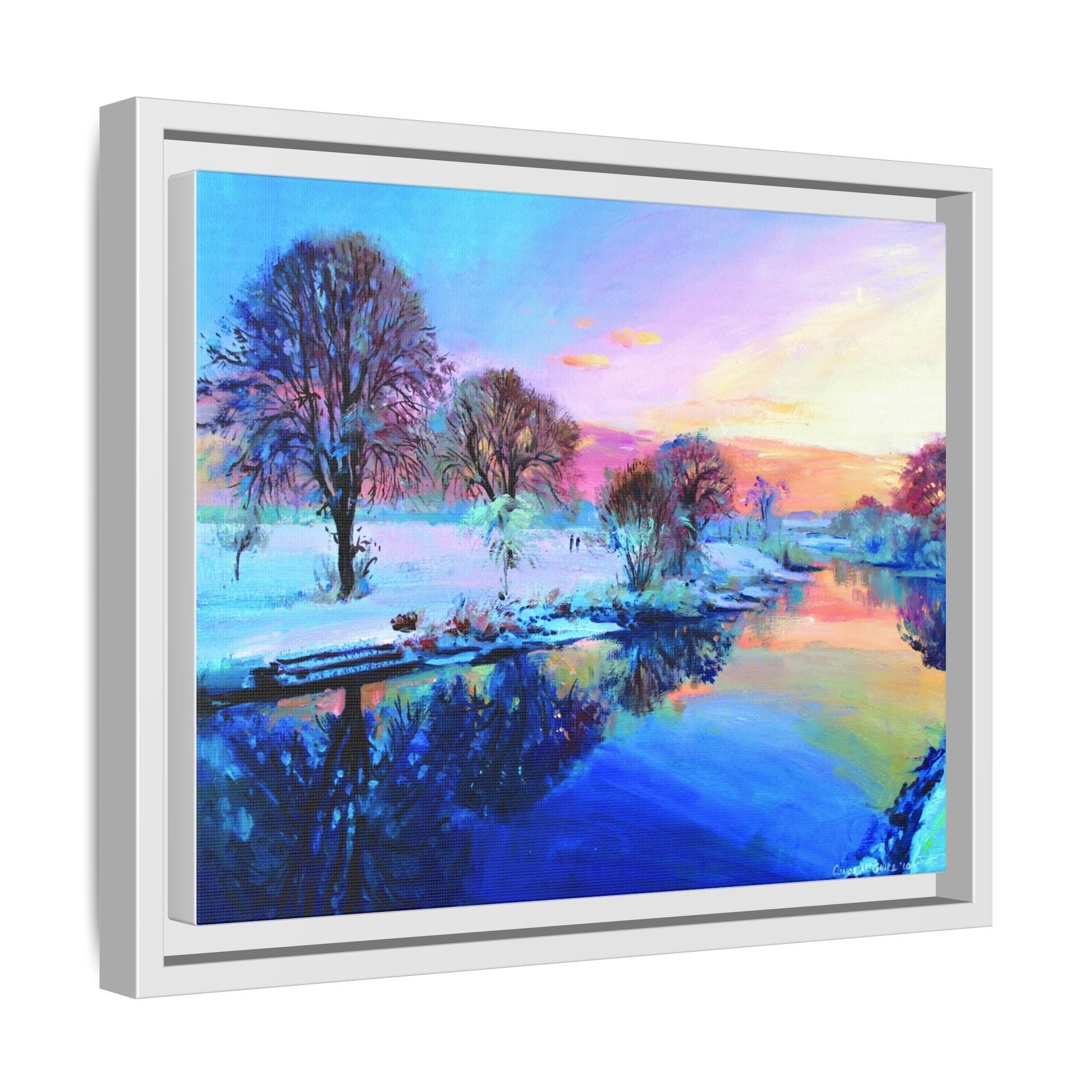 Winter Trees framed art – Premium pinewood frame with a cotton-polyester canvas print, featuring a protective coating for lasting beauty and timeless décor.