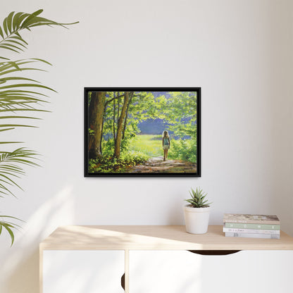 INTO THE LIGHT 11 – A captivating artwork featuring a luminous scene that evokes a sense of depth, movement, and serenity, framed in premium pinewood for timeless décor.