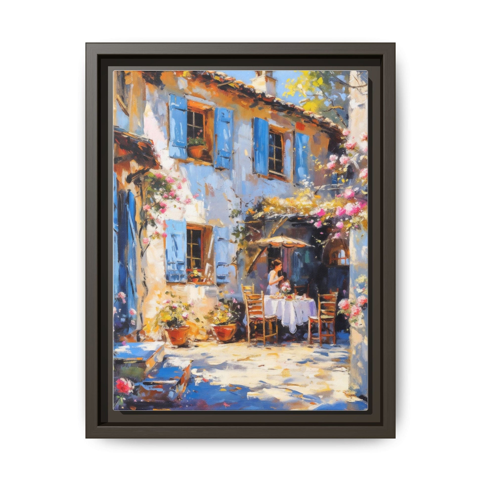 Premium Café Tables Frame with Cotton-Polyester Canvas Print