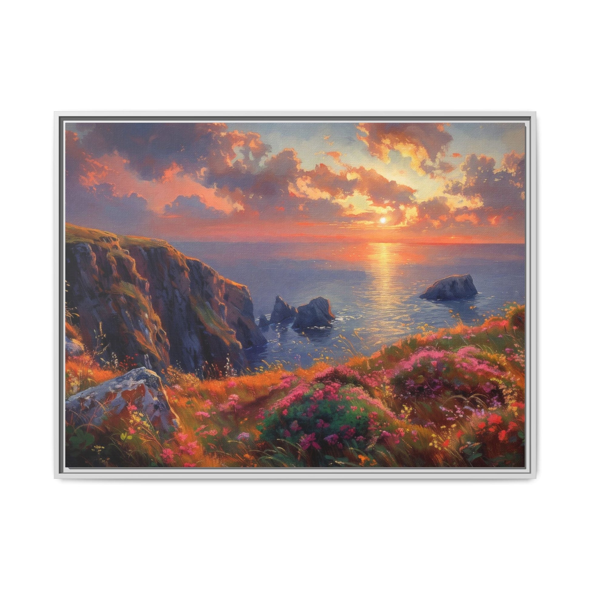 End of The Day wall art featuring a serene sunset landscape, printed on high-quality canvas to bring peaceful beauty and warmth to your home décor.