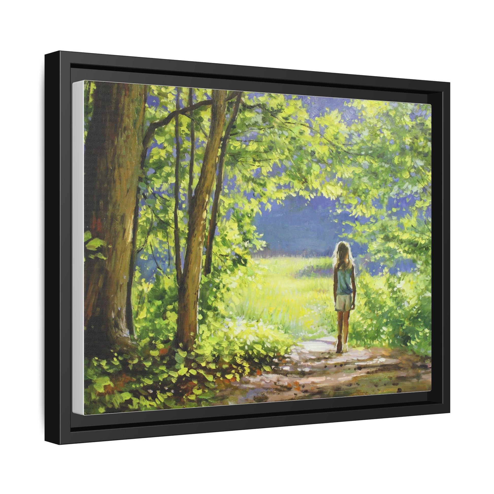 INTO THE LIGHT 11 – A captivating artwork featuring a luminous scene that evokes a sense of depth, movement, and serenity, framed in premium pinewood for timeless décor.