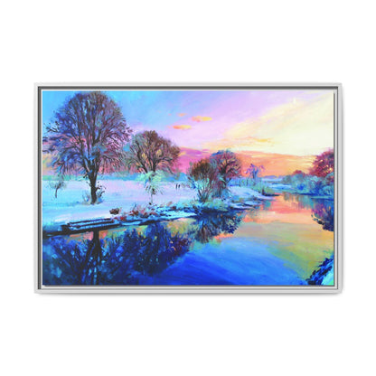 Winter Trees framed art – Premium pinewood frame with a cotton-polyester canvas print, featuring a protective coating for lasting beauty and timeless décor.