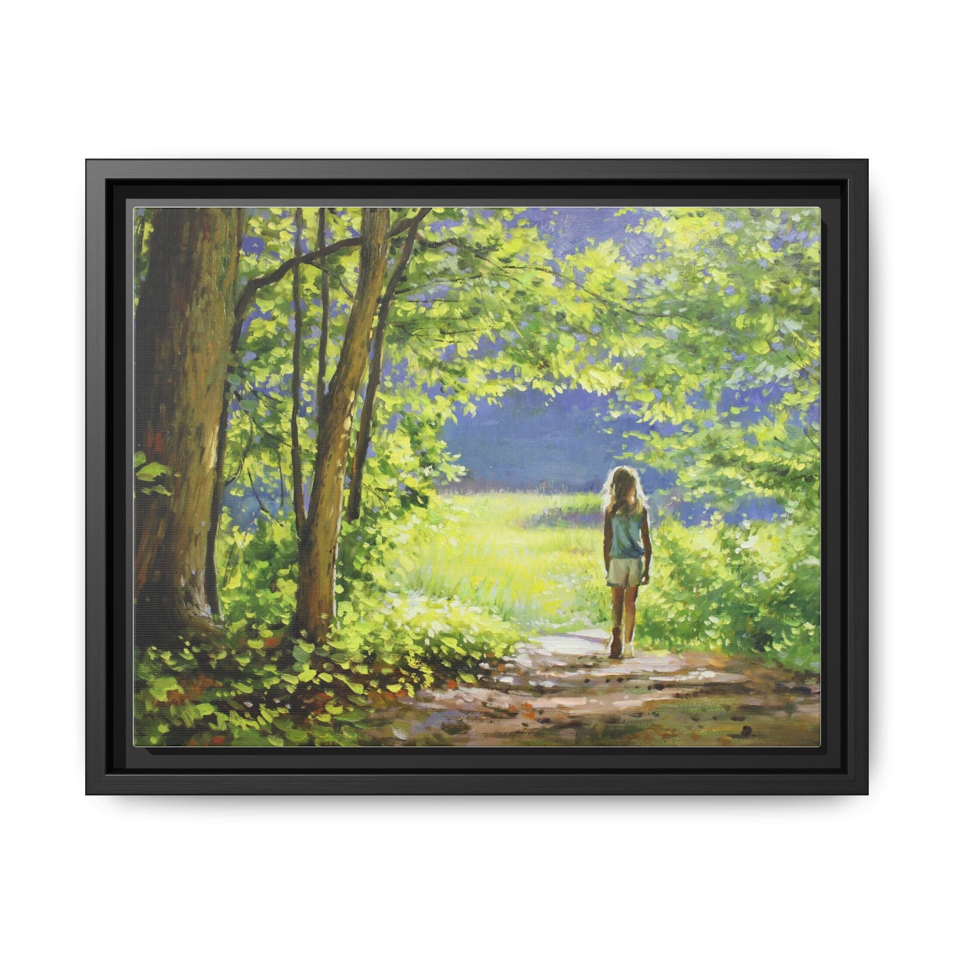 INTO THE LIGHT 11 – A captivating artwork featuring a luminous scene that evokes a sense of depth, movement, and serenity, framed in premium pinewood for timeless décor.