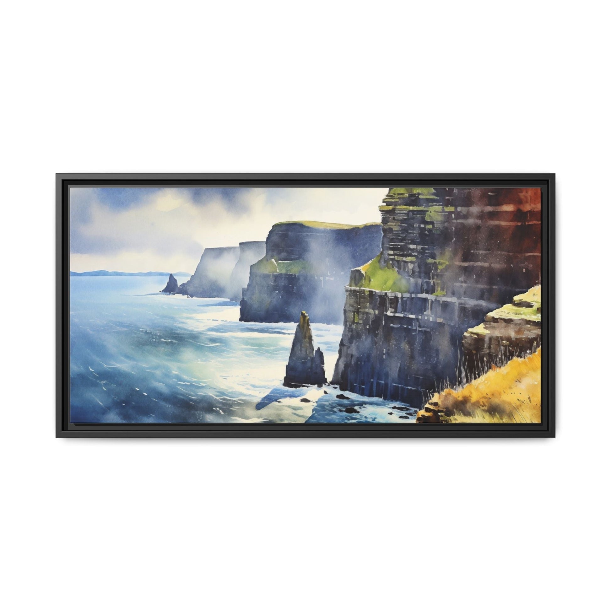 Watercolour of Cliffs of Moher – Beautiful Coastal Landscape Canvas Print