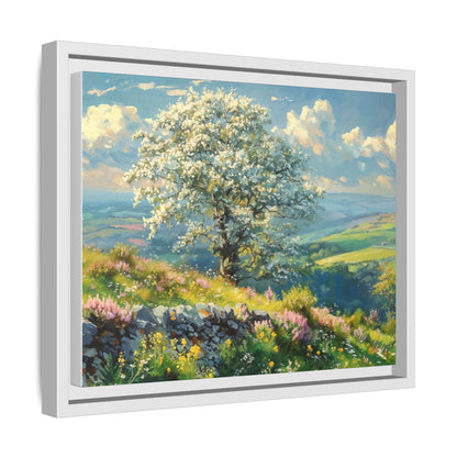 Whitethorn in Bloom wall art featuring a vibrant scene of blooming whitethorn trees, printed on high-quality canvas for a natural and timeless décor.