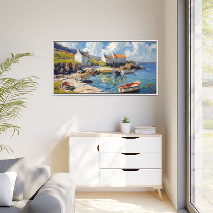 Island Harbour Coastal Landscape - Serene Wall Art Print for Home Décor