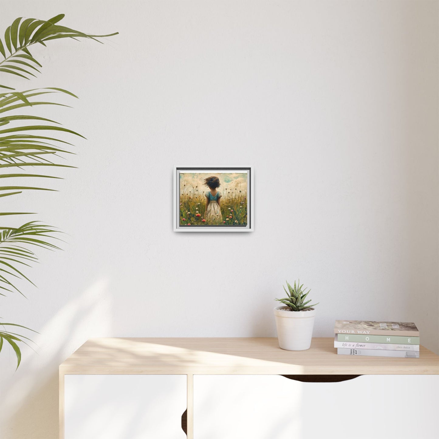 Young Girl In Flowers Wall Art - Graceful Portrait of Girl Surrounded by Flowers for Home Décor