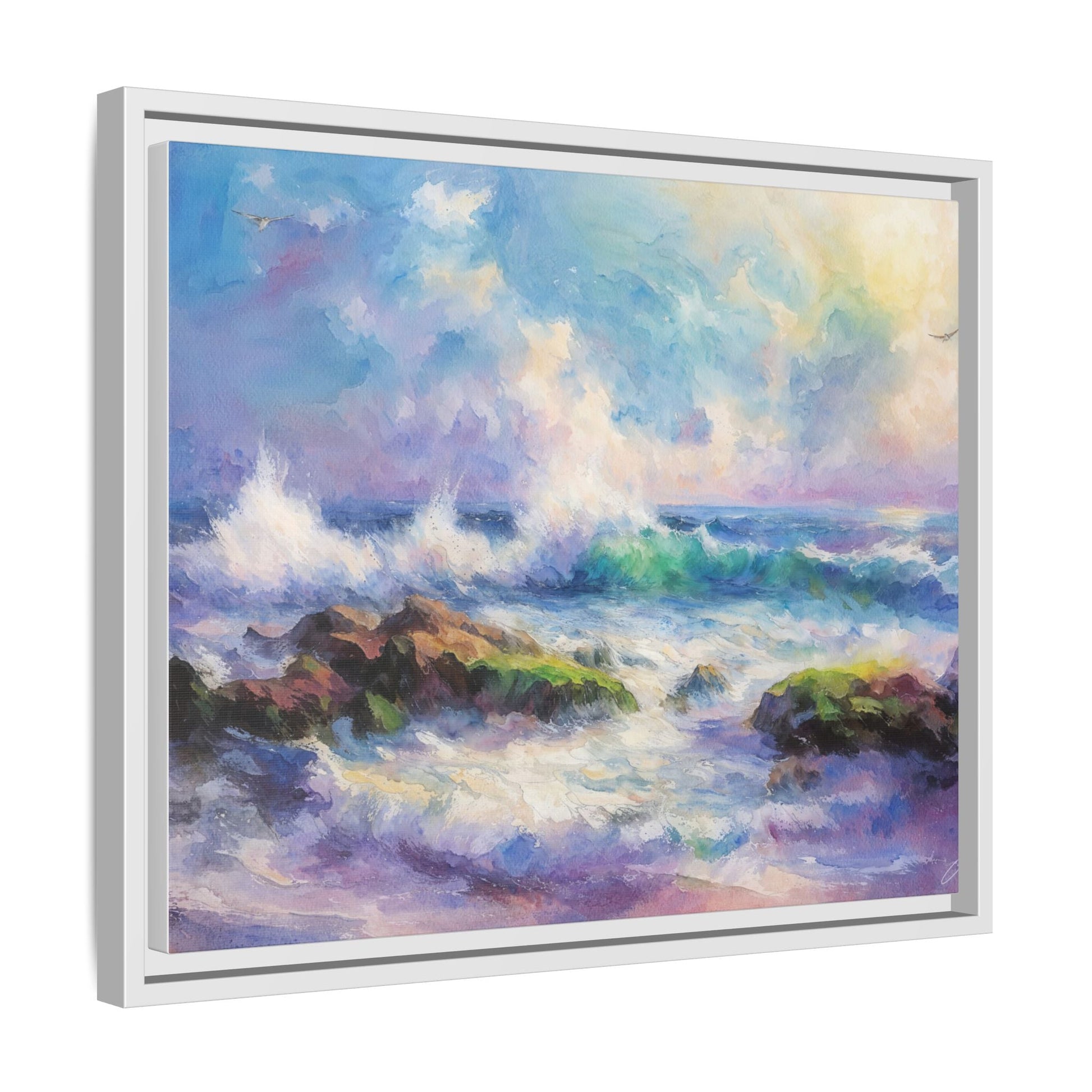 Achill Shoreline wcol wall art showcasing the stunning Irish coastal landscape, printed on high-quality canvas for a timeless and serene addition to your home décor.