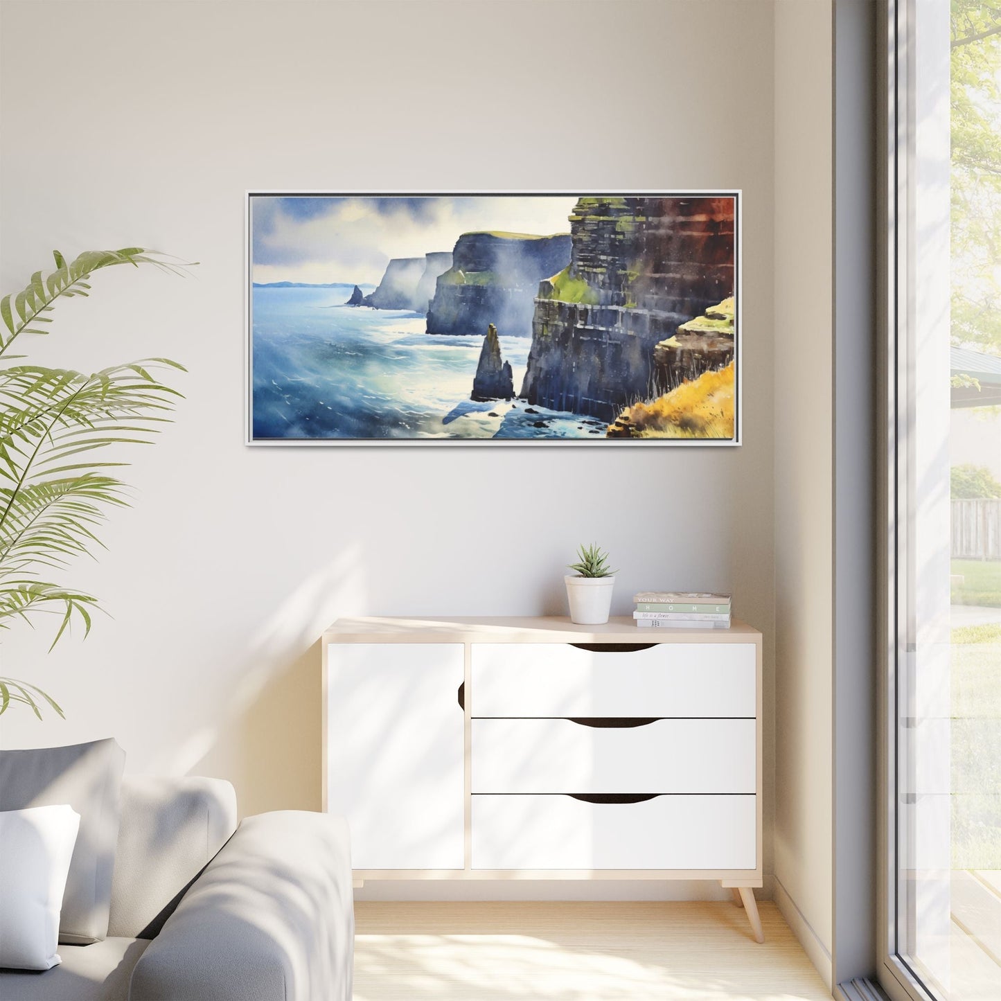 Watercolour of Cliffs of Moher – Beautiful Coastal Landscape Canvas Print