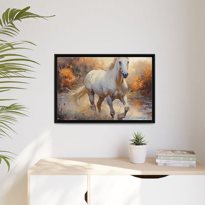 Arabian Horse – Elegant Pinewood Framed Wall Art for Timeless Décor