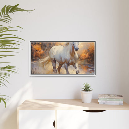 Arabian Horse – Elegant Pinewood Framed Wall Art for Timeless Décor