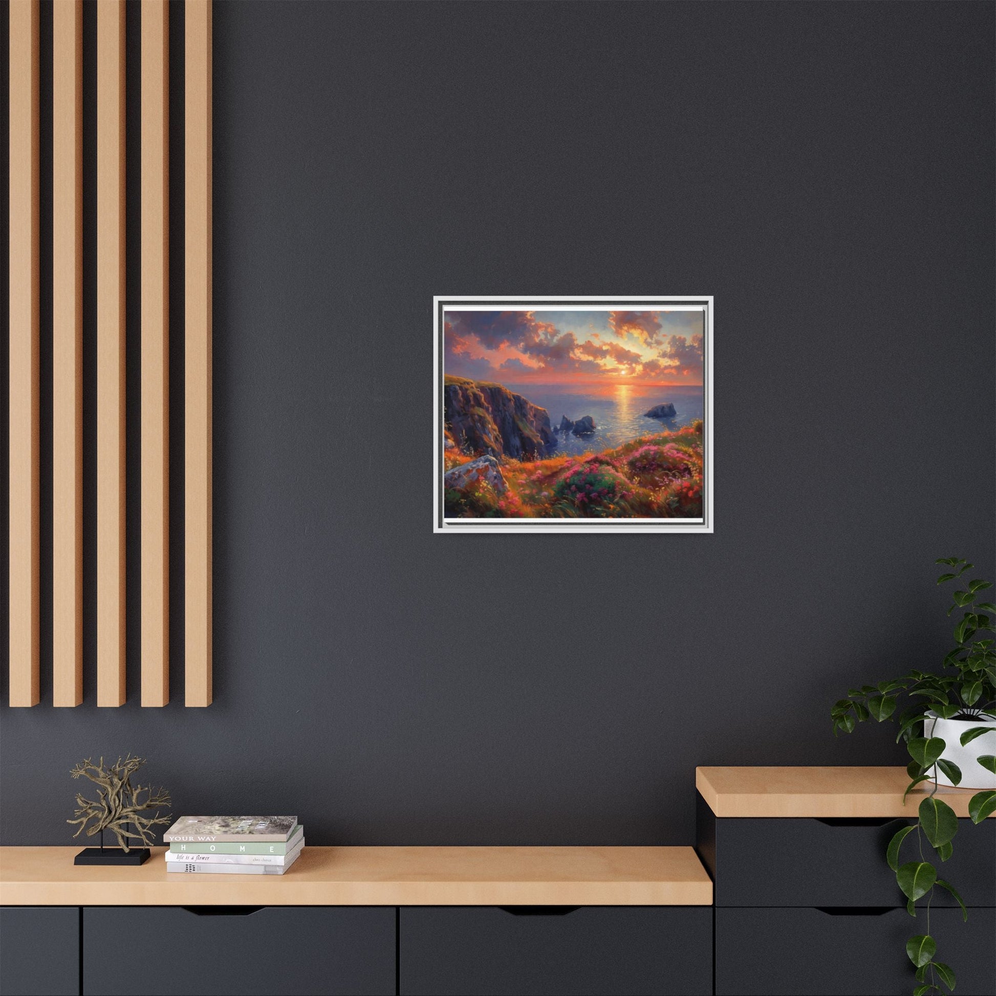 End of The Day wall art featuring a serene sunset landscape, printed on high-quality canvas to bring peaceful beauty and warmth to your home décor.