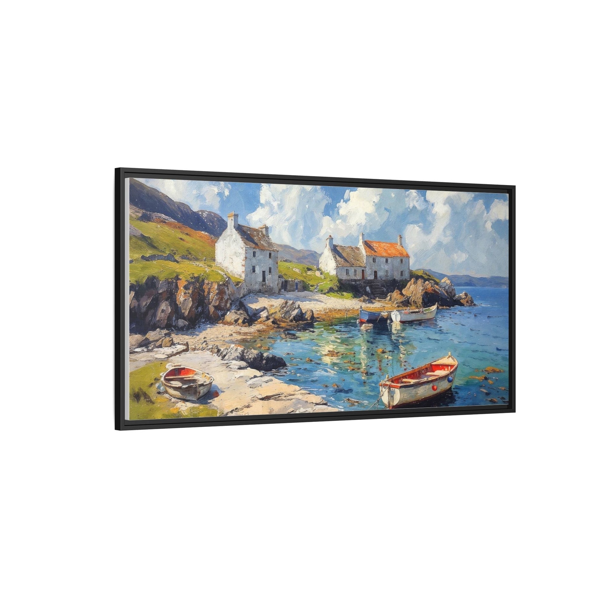 Island Harbour Coastal Landscape - Serene Wall Art Print for Home Décor