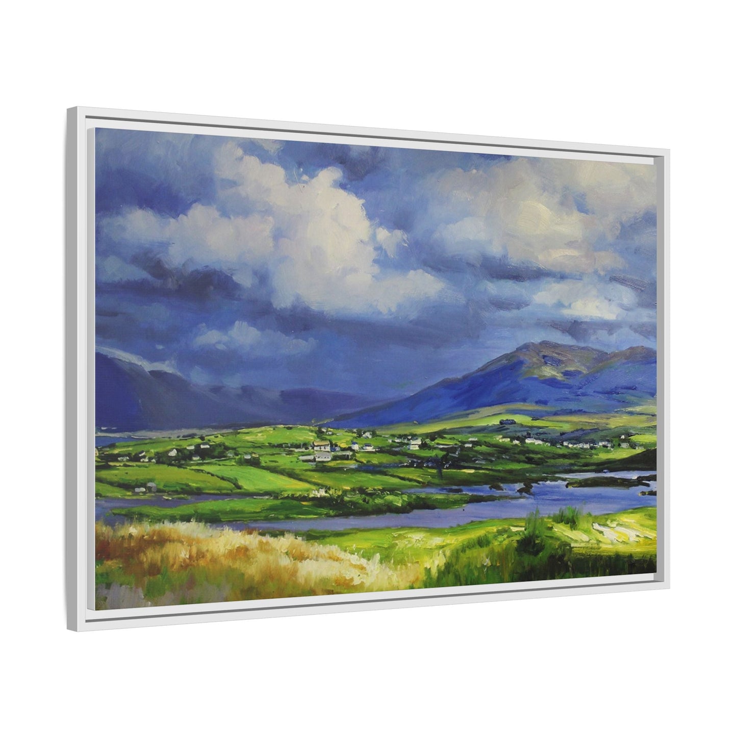 Connemara Fields - Stunning Irish landscape canvas print showcasing the serene beauty of Connemara's fields.