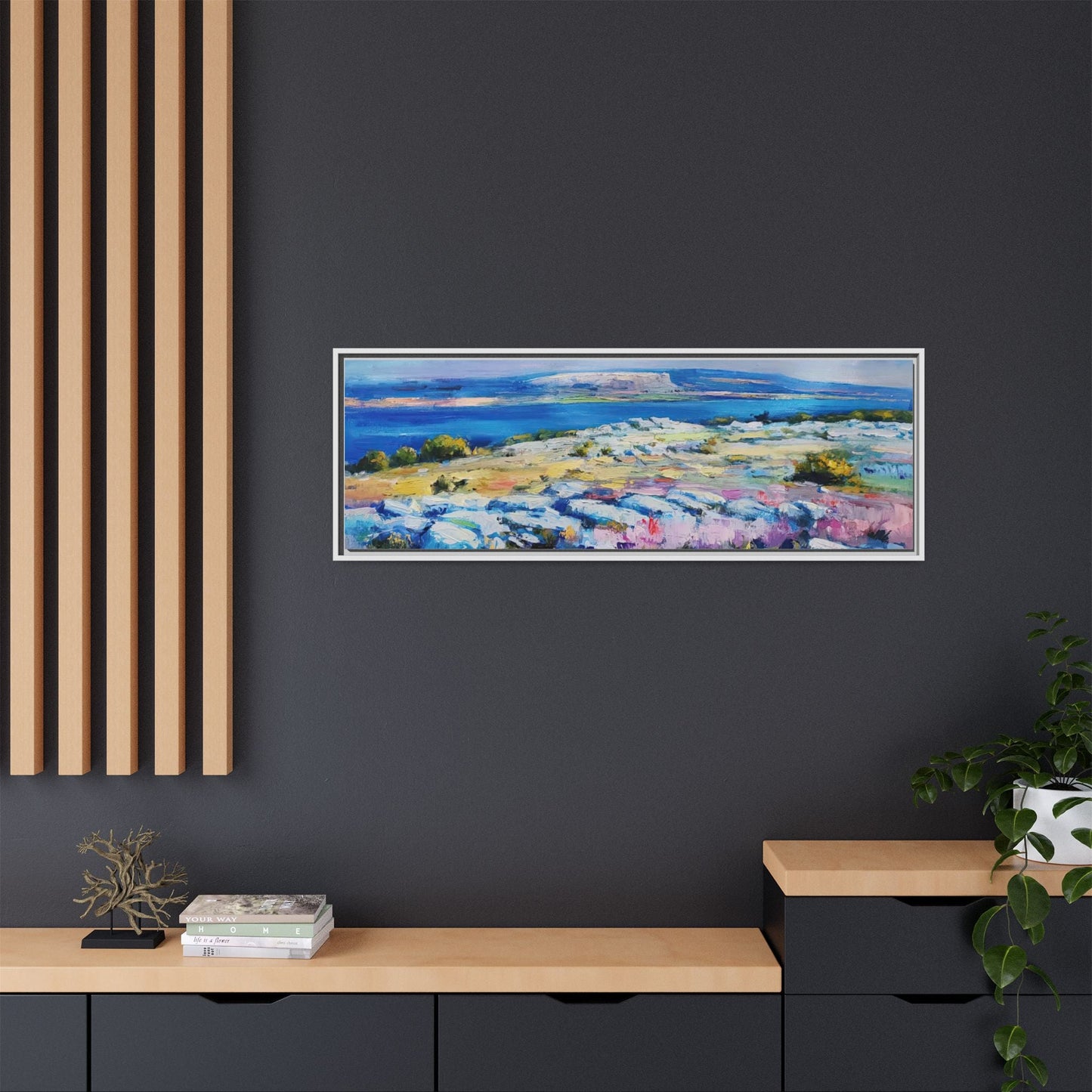 Burren 3 wall art featuring a scenic view of the Burren region in Ireland, printed on high-quality canvas with a premium frame for timeless décor