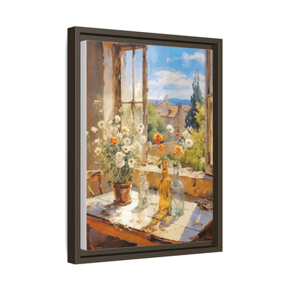 Summer Window – Elegant pinewood-framed wall art featuring a high-quality cotton-polyester canvas with vibrant colors and a timeless design.