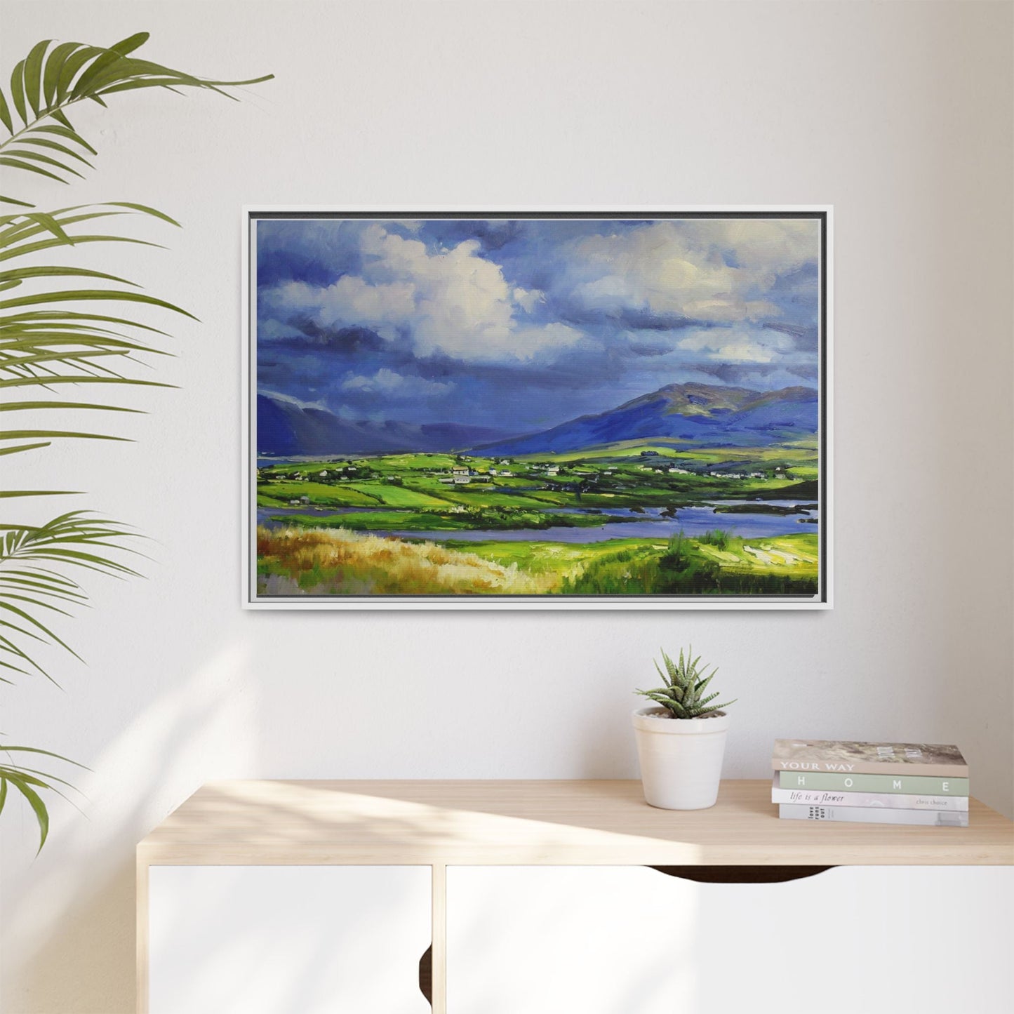 Connemara Fields - Stunning Irish landscape canvas print showcasing the serene beauty of Connemara's fields.