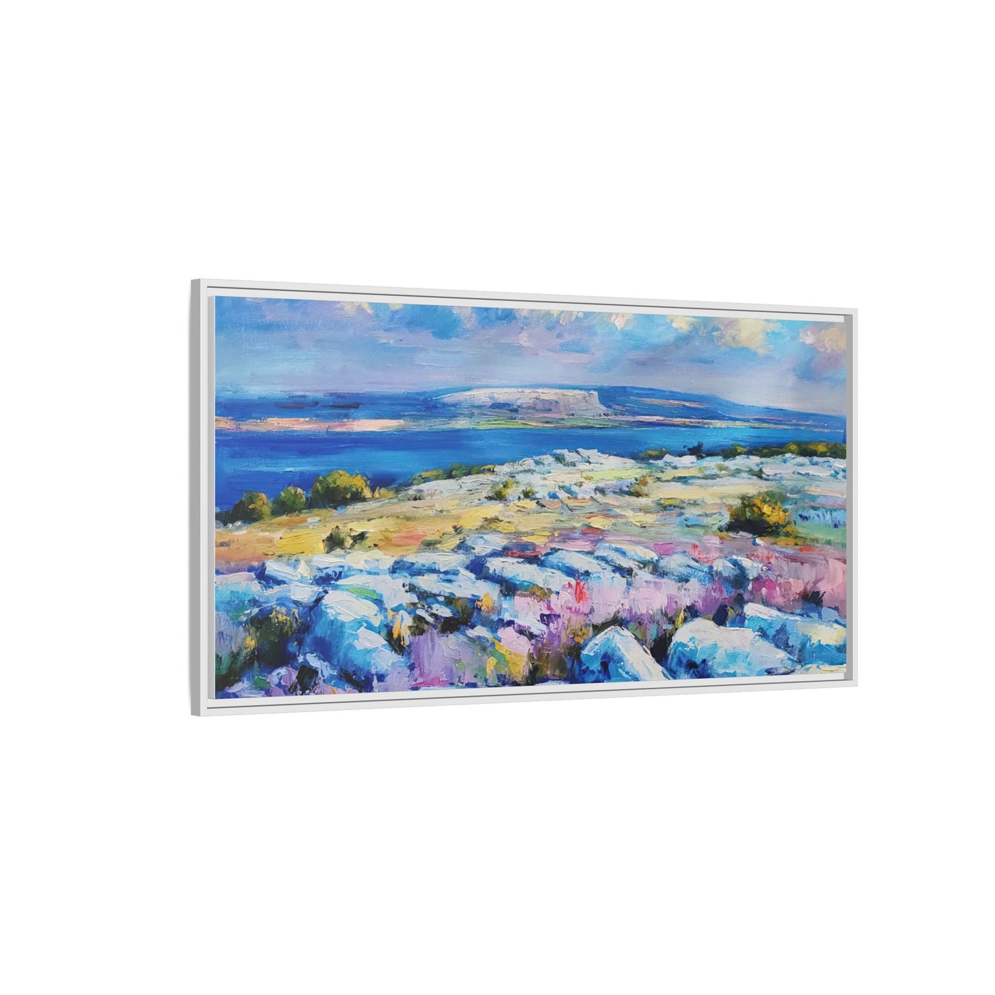 Burren 3 wall art featuring a scenic view of the Burren region in Ireland, printed on high-quality canvas with a premium frame for timeless décor