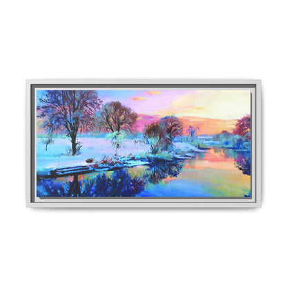 Winter Trees framed art – Premium pinewood frame with a cotton-polyester canvas print, featuring a protective coating for lasting beauty and timeless décor.