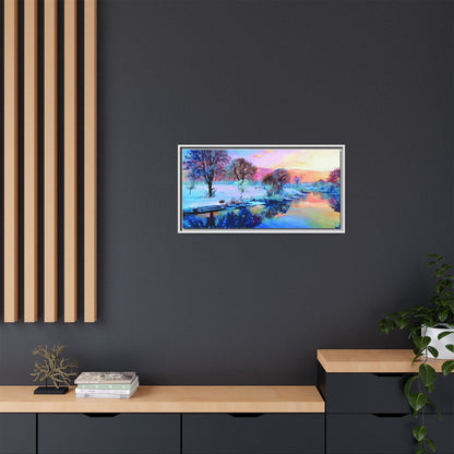 Winter Trees framed art – Premium pinewood frame with a cotton-polyester canvas print, featuring a protective coating for lasting beauty and timeless décor.