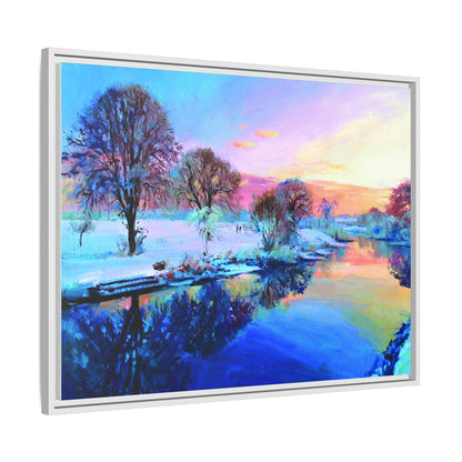 Winter Trees framed art – Premium pinewood frame with a cotton-polyester canvas print, featuring a protective coating for lasting beauty and timeless décor.