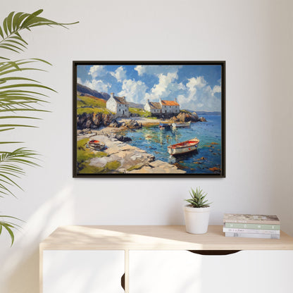 Island Harbour Coastal Landscape - Serene Wall Art Print for Home Décor