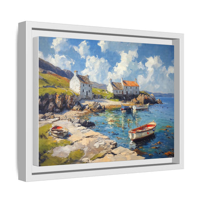 Island Harbour Coastal Landscape - Serene Wall Art Print for Home Décor