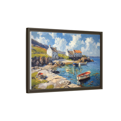 Island Harbour Coastal Landscape - Serene Wall Art Print for Home Décor