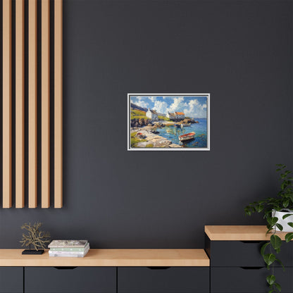 Island Harbour Coastal Landscape - Serene Wall Art Print for Home Décor