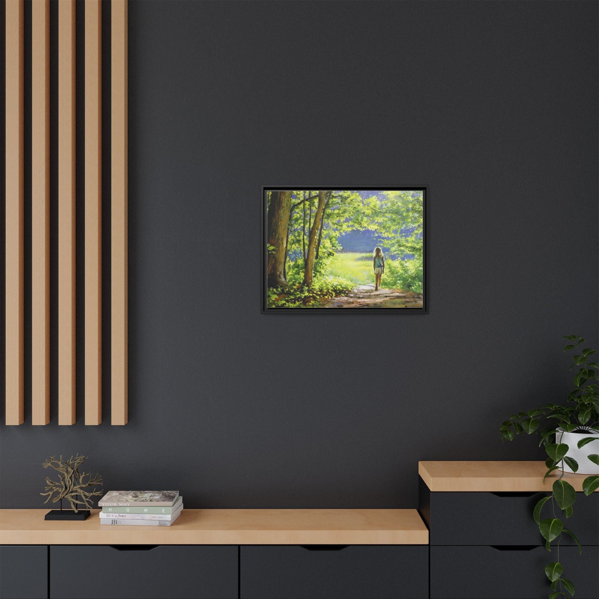 INTO THE LIGHT 11 – A captivating artwork featuring a luminous scene that evokes a sense of depth, movement, and serenity, framed in premium pinewood for timeless décor.