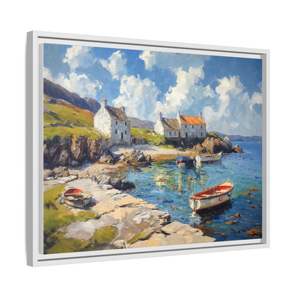 Island Harbour Coastal Landscape - Serene Wall Art Print for Home Décor