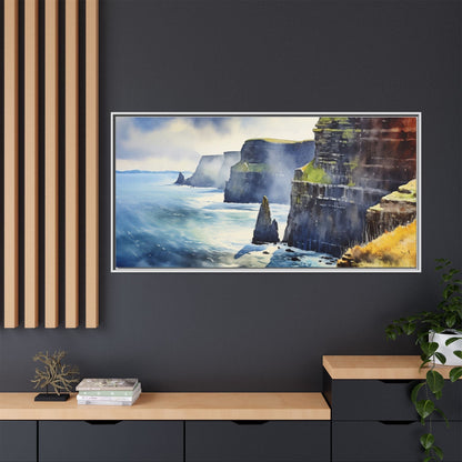 Watercolour of Cliffs of Moher – Beautiful Coastal Landscape Canvas Print