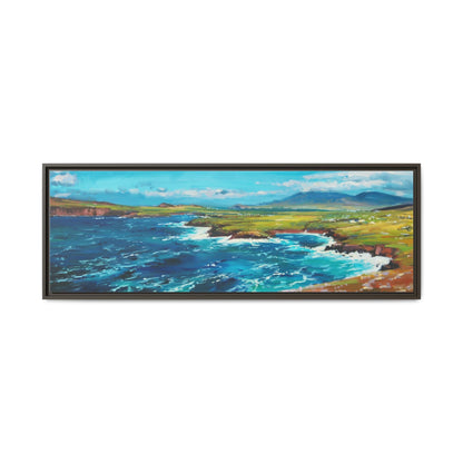 Dingle Peninsula wall art featuring a scenic view of Ireland's rugged coastline, printed on high-quality canvas with a premium frame.