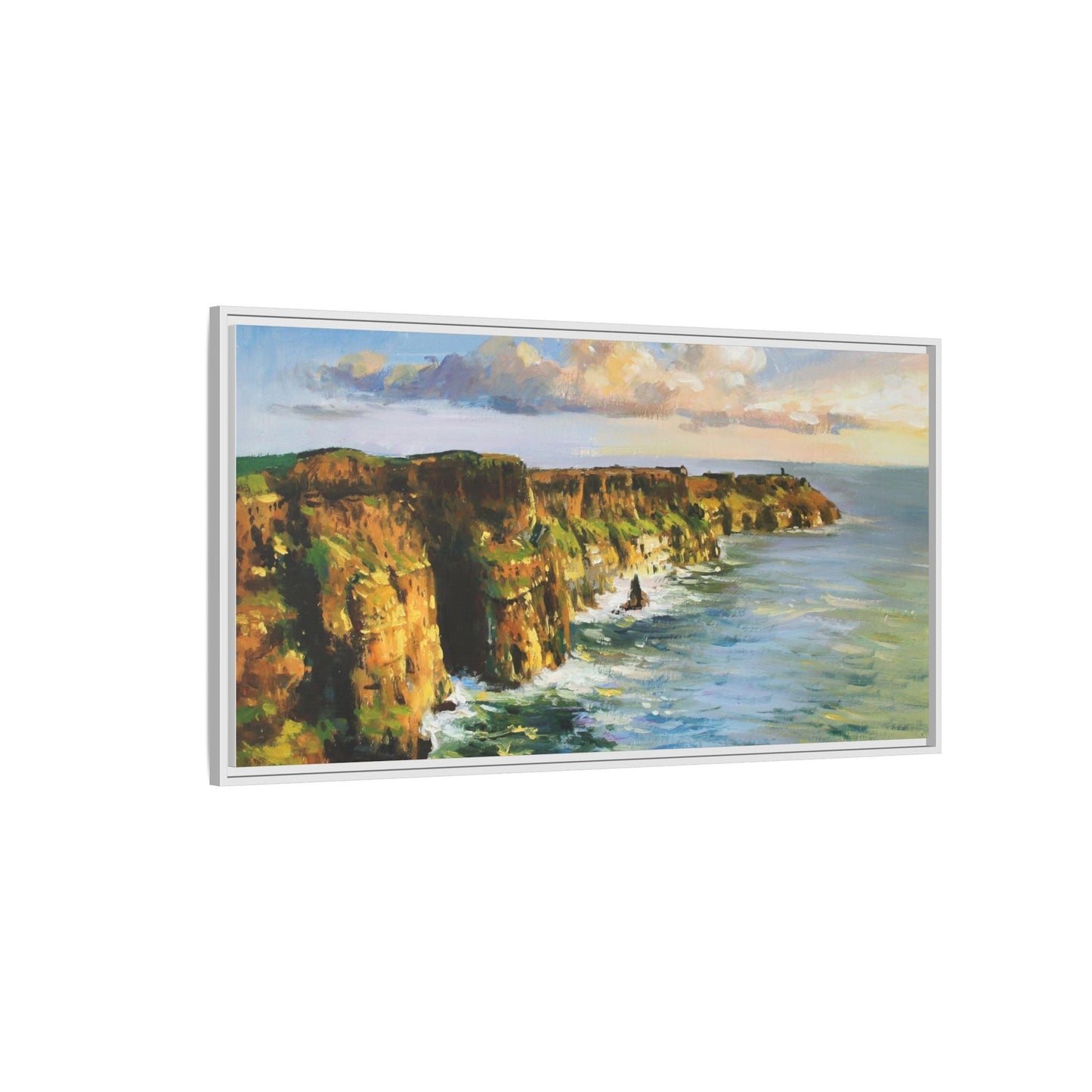 Cliffs of Moher wall art showcasing the dramatic Irish coastline, printed on high-quality canvas to bring natural beauty into your home décor.