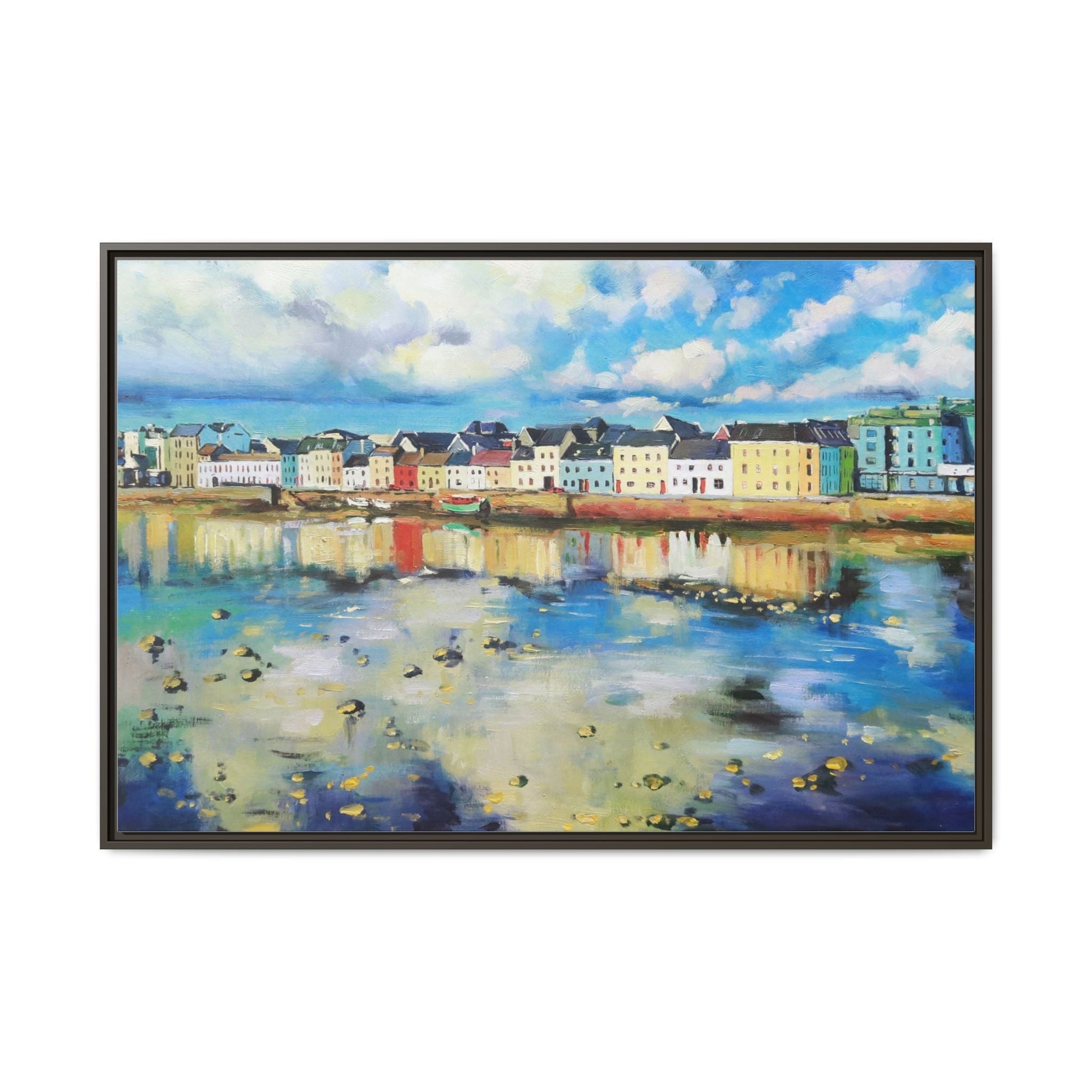 Galway Reflections wall art featuring serene Irish landscapes and water reflections, framed in premium quality wood.