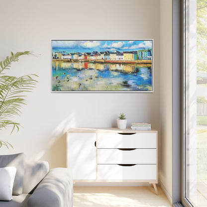 Galway Reflections wall art featuring serene Irish landscapes and water reflections, framed in premium quality wood.