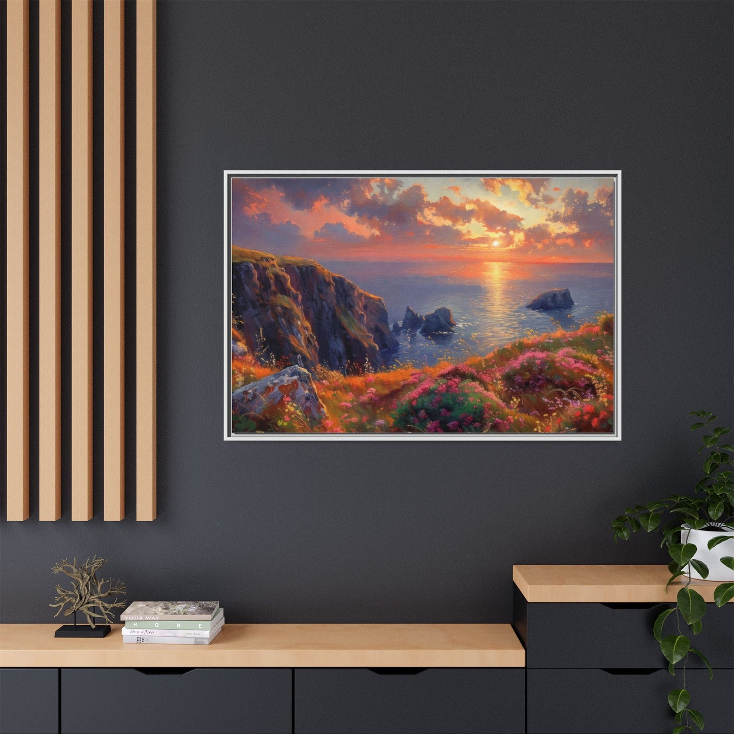 End of The Day wall art featuring a serene sunset landscape, printed on high-quality canvas to bring peaceful beauty and warmth to your home décor.