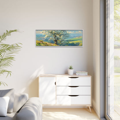 Whitethorn in Bloom wall art featuring a vibrant scene of blooming whitethorn trees, printed on high-quality canvas for a natural and timeless décor.