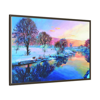 Winter Trees framed art – Premium pinewood frame with a cotton-polyester canvas print, featuring a protective coating for lasting beauty and timeless décor.